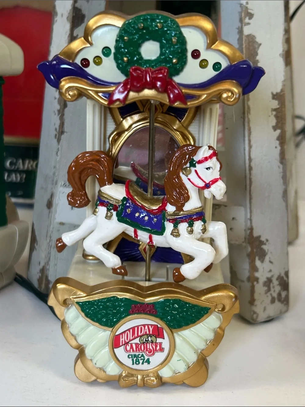 Mr Christmas 1992 Holiday Carousel Musical Lighted 6 Horses